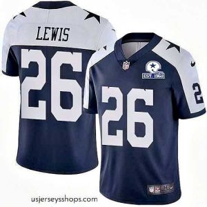 Exquisite Nike Cowboys 26 Jourdan Lewis Navy Blue Thanksgiving Stitched With Established In 1960 Patch NFL Vapor Untouchable Limited Throwback Jersey