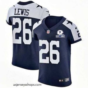 Glamorous Nike Cowboys 26 Jourdan Lewis Navy Blue Thanksgiving Stitched With Established In 1960 Patch NFL Vapor Untouchable Throwback Elite Jersey