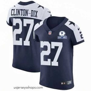 Captivating Nike Cowboys 27 Ha Ha Clinton Dix Navy Blue Thanksgiving Stitched With Established In 1960 Patch NFL Vapor Untouchable Throwback Elite Jersey