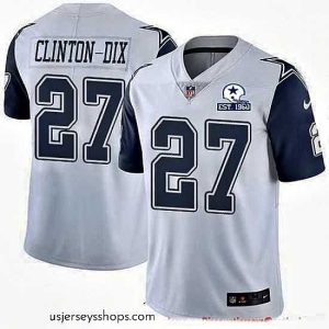 Captivating Nike Cowboys 27 Ha Ha Clinton Dix White Stitched With Established In 1960 Patch NFL Limited Rush Jersey