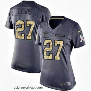 Magnificent Nike Cowboys #27 Jourdan Lewis Black Womens 2016 Salute to Service NFL Limited Jersey