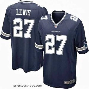 Exquisite Nike Cowboys #27 Jourdan Lewis Navy Blue Mens Team Color NFL Game Jersey