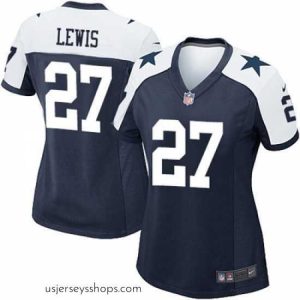 Sensational Nike Cowboys #27 Jourdan Lewis Navy Blue Womens Throwback Alternate NFL Game Jersey