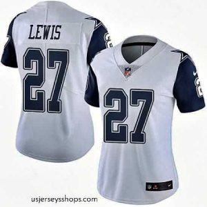 Stellar Nike Cowboys #27 Jourdan Lewis White Womens Rush Vapor Untouchable NFL Limited Jersey
