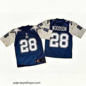 Alluring Nike Cowboys 28 Darren Woodson Navy Blue White Mens Stitched NFL Throwback Elite Jersey