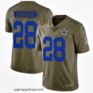 Glamorous Nike Cowboys #28 Darren Woodson Olive Mens Stitched NFL Limited 2017 Salute To Service Jersey