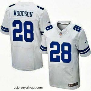 Stunning Nike Cowboys 28 Darren Woodson White Mens Stitched NFL Elite Jersey