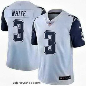 Stunning Nike Cowboys 3 Mike White White Color Rush Limited Jersey
