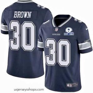 Captivating Nike Cowboys 30 Anthony Brown Navy Blue Team Color Stitched With Established In 1960 Patch NFL Vapor Untouchable Limited Jersey