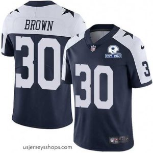 Exquisite Nike Cowboys 30 Anthony Brown Navy Blue Thanksgiving Stitched With Established In 1960 Patch NFL Vapor Untouchable Limited Throwback Jersey