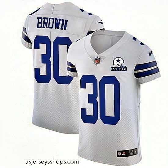 Enchanting Nike Cowboys 30 Anthony Brown White Stitched With Established In 1960 Patch NFL New Elite Jersey