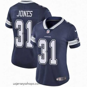 Stunning Nike Cowboys #31 Byron Jones Navy Blue Team Color Womens Stitched NFL Vapor Untouchable Limited Jersey