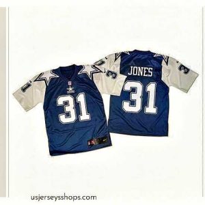 Stellar Nike Cowboys #31 Byron Jones Navy BlueWhite Throwback Mens Stitched NFL Elite Jersey