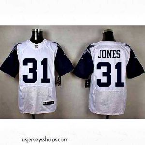 Sensational Nike Cowboys #31 Byron Jones White Mens Stitched NFL Elite Rush Jerseys