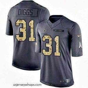 Exquisite Nike Cowboys 31 Trevon Diggs Black Stitched NFL Limited 2016 Salute to Service Jersey