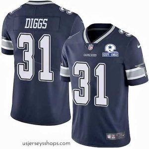 Exquisite Nike Cowboys 31 Trevon Diggs Navy Blue Team Color Stitched With Established In 1960 Patch NFL Vapor Untouchable Limited Jersey