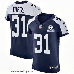 Alluring Nike Cowboys 31 Trevon Diggs Navy Blue Thanksgiving Stitched With Established In 1960 Patch NFL Vapor Untouchable Throwback Elite Jersey