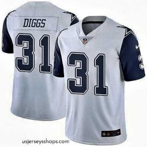 Stellar Nike Cowboys 31 Trevon Diggs White Stitched NFL Limited Rush Jersey