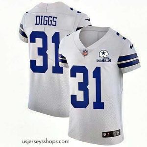 Alluring Nike Cowboys 31 Trevon Diggs White Stitched With Established In 1960 Patch NFL New Elite Jersey