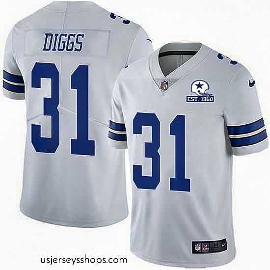 Captivating Nike Cowboys 31 Trevon Diggs White Stitched With Established In 1960 Patch NFL Vapor Untouchable Limited Jersey