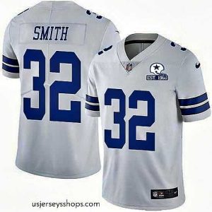 Sensational Nike Cowboys 32 Saivion Smith White Stitched With Established In 1960 Patch NFL Vapor Untouchable Limited Jersey