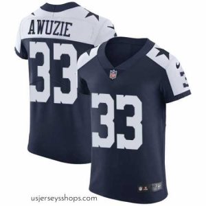 Breathtaking Nike Cowboys #33 Chidobe Awuzie Navy Blue Thanksgiving Mens Stitched NFL Vapor Untouchable Throwback Elite Jersey