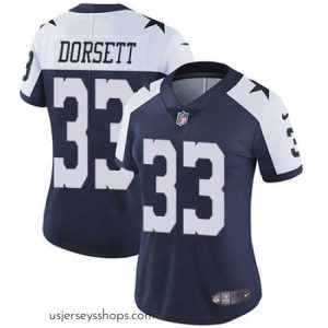 Stellar Nike Cowboys #33 Tony Dorsett Navy Blue Thanksgiving Womens Stitched NFL Vapor Untouchable Limited Throwback Jersey