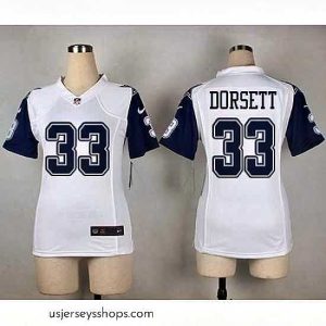 Exquisite Nike Cowboys 33 Tony Dorsett White Womens Stitched NFL Elite Rush Jersey