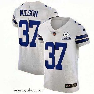 Glamorous Nike Cowboys 37 Donovan Wilson White Stitched With Established In 1960 Patch NFL New Elite Jersey