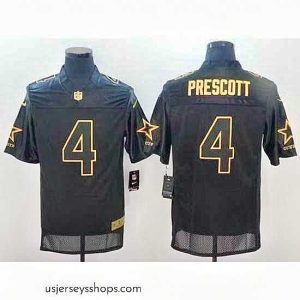 Enchanting Nike Cowboys #4 Dak Prescott Black Mens Stitched NFL Elite Pro Line Gold Collection Jersey