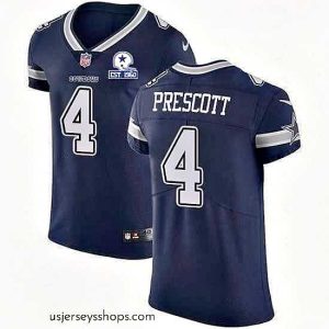 Exquisite Nike Cowboys 4 Dak Prescott Navy Blue Team Color Stitched With Established In 1960 Patch NFL Vapor Untouchable Elite Jersey