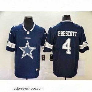 Glamorous Nike Cowboys 4 Dak Prescott Navy Team Big Logo Vapor Untouchable Limited Jersey