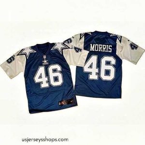 Stunning Nike Cowboys #46 Alfred Morris Navy BlueWhite Mens Stitched NFL Throwback Elite Jersey 2