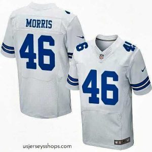 Stunning Nike Cowboys #46 Alfred Morris White Mens Stitched NFL Elite Jersey