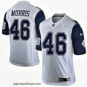 Exquisite Nike Cowboys #46 Alfred Morris White Mens Stitched NFL Elite Rush Jersey