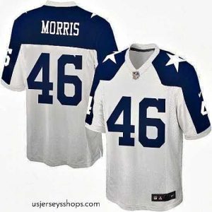 Magnificent Nike Cowboys #46 Alfred Morris White Thanksgiving Stitched NFL Throwback Elite Jersey