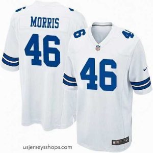 Breathtaking Nike Cowboys #46 Alfred Morris White Stitched NFL Elite Jersey