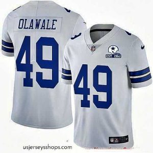 Enchanting Nike Cowboys 49 Jamize Olawale White Stitched With Established In 1960 Patch NFL Vapor Untouchable Limited Jersey