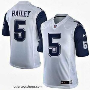 Alluring Nike Cowboys #5 Dan Bailey White Mens Stitched NFL Limited Rush Jerseys