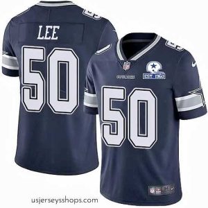 Alluring Nike Cowboys 50 Sean Lee Navy Blue Team Color Stitched With Established In 1960 Patch NFL Vapor Untouchable Limited Jersey
