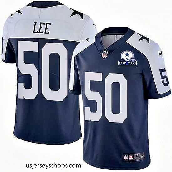 Sensational Nike Cowboys 50 Sean Lee Navy Blue Thanksgiving Stitched With Established In 1960 Patch NFL Vapor Untouchable Limited Throwback Jersey
