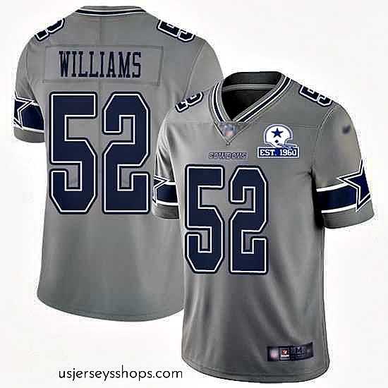 Stunning Nike Cowboys 52 Connor Williams Gray Stitched With Established In 1960 Patch NFL Limited Inverted Legend Jersey