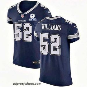 Exquisite Nike Cowboys 52 Connor Williams Navy Blue Team Color Stitched With Established In 1960 Patch NFL Vapor Untouchable Elite Jersey