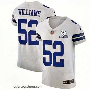Glamorous Nike Cowboys 52 Connor Williams White Stitched With Established In 1960 Patch NFL New Elite Jersey