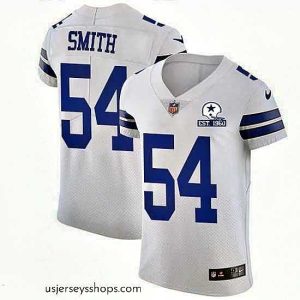 Magnificent Nike Cowboys 54 Jaylon Smith White Stitched With Established In 1960 Patch NFL New Elite Jersey