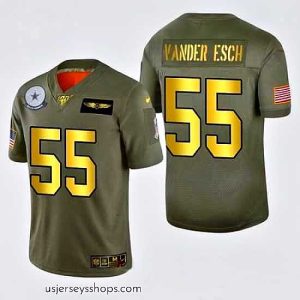 Alluring Nike Cowboys 55 Leighton Vander Esch 2019 Olive Gold Salute To Service 100th Season Limited Jersey
