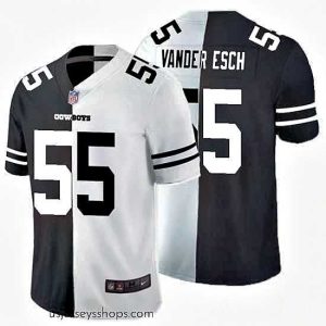 Magnificent Nike Cowboys 55 Leighton Vander Esch Black And White Split Vapor Untouchable Limited Jersey