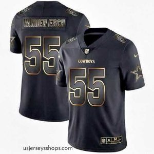 Exquisite Nike Cowboys 55 Leighton Vander Esch Black Gold Vapor Untouchable Limited Jersey