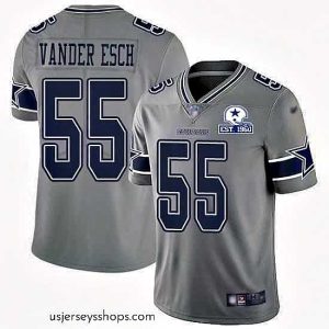 Enchanting Nike Cowboys 55 Leighton Vander Esch Gray Stitched With Established In 1960 Patch NFL Limited Inverted Legend Jersey