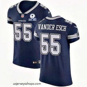 Captivating Nike Cowboys 55 Leighton Vander Esch Navy Blue Team Color Stitched With Established In 1960 Patch NFL Vapor Untouchable Elite Jersey